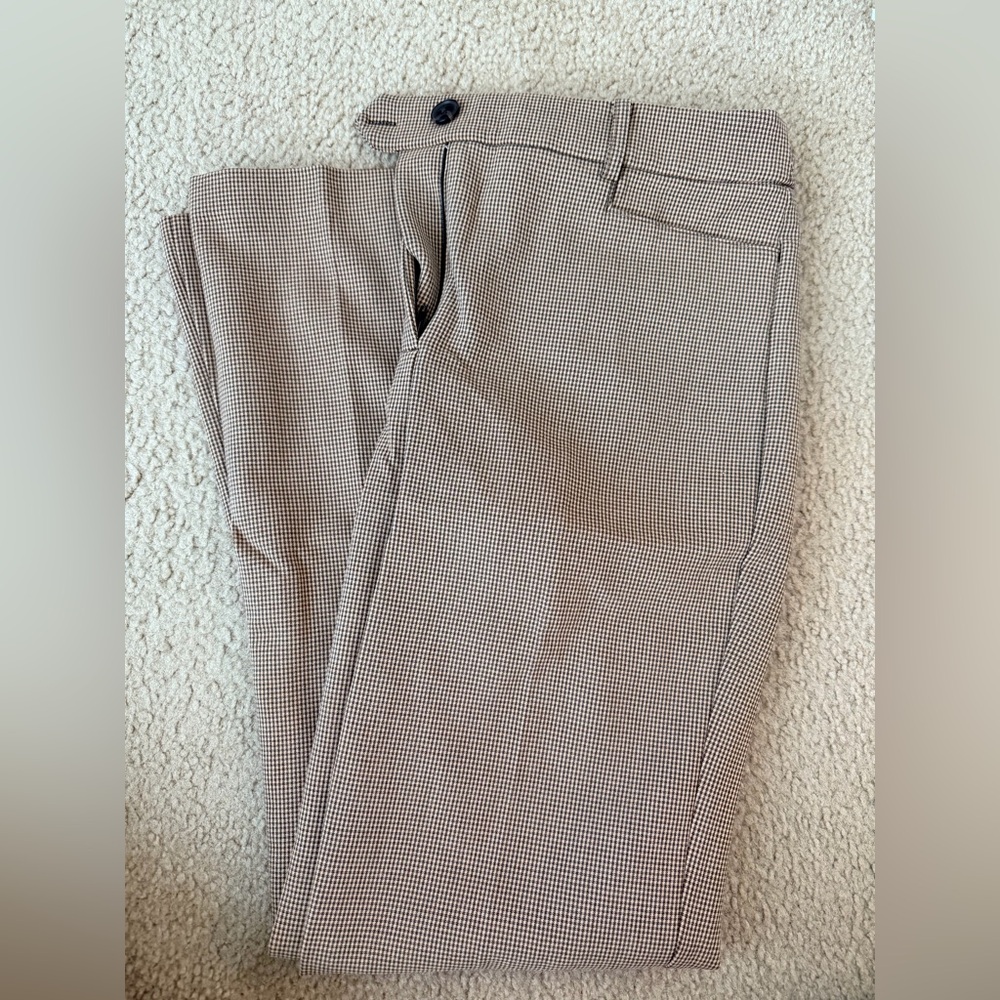 LOFT Women's Boot Cut Trousers- Brown Checkered